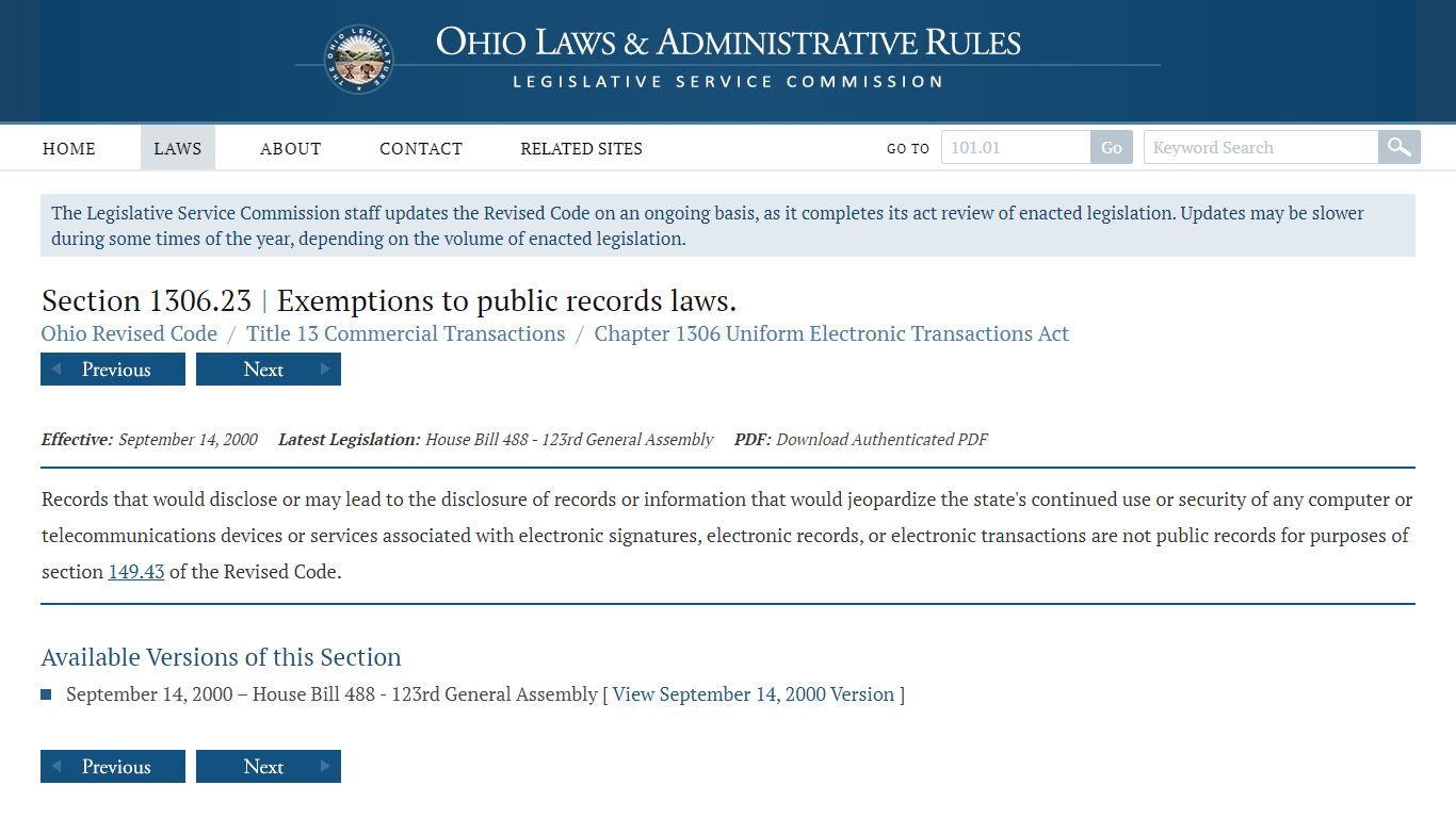 Section 1306.23 - Ohio Revised Code | Ohio Laws